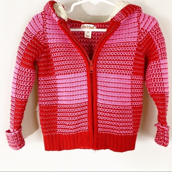 Cat & Jack Pink Zip Up Sweater Jacket - Picture 1 of 4
